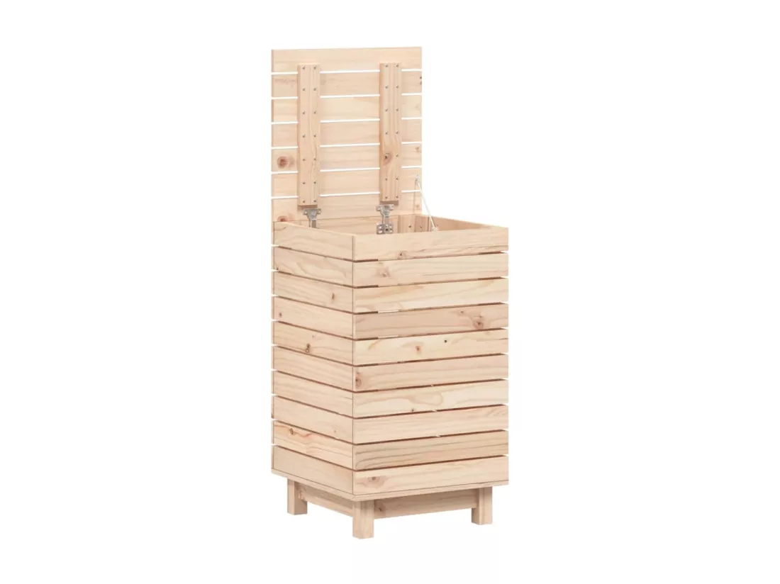 Panier à linge 44x44x76 bois massif de pin