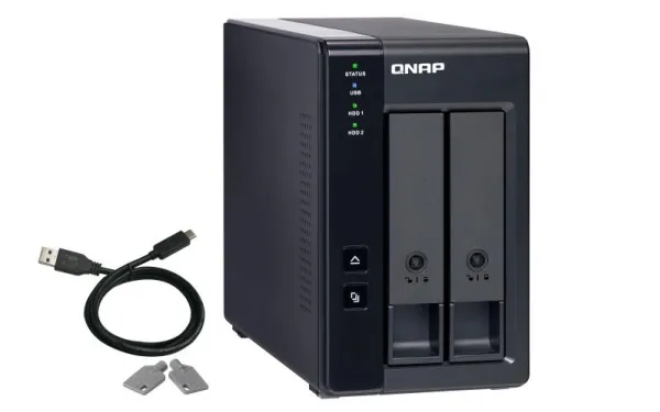 QNAP TR-002 - Harddisk-array - 2 bays (SATA-600) - USB 3.1 Gen 2 (ekstern)