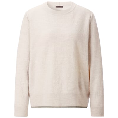 Damen-Wollpullover, Naturweiß