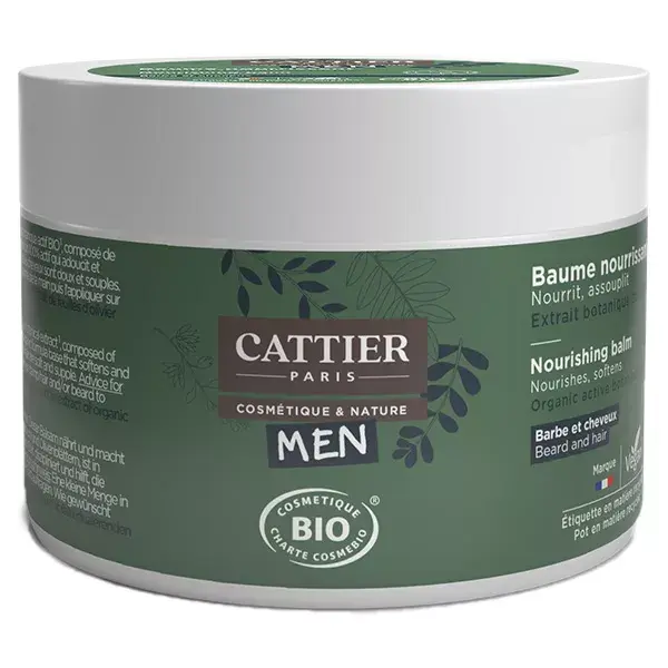 Bálsamo nutritivo orgânico para barba e cabelo Cattier Men 90g