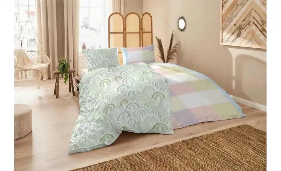 Bettwäsche-Set Grün 220 cm 155 cm