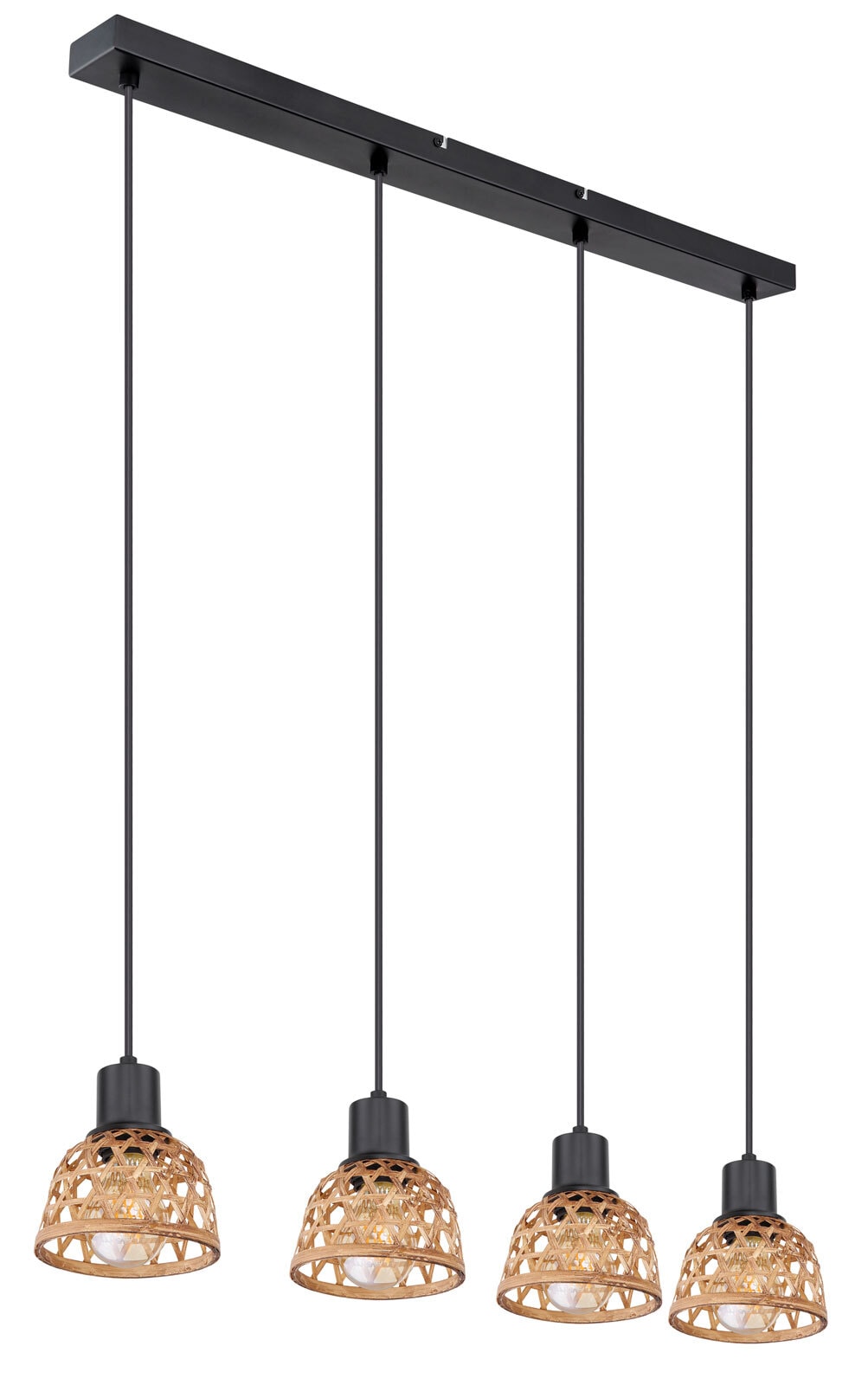 WENNA Pendellampe braun, schwarz 54053-4, B/H/T: 72 x 120 x 13 cm, Metall, Holz