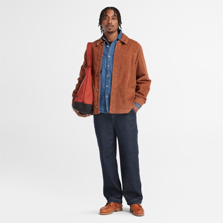 Camisa masculina Windham em algodão, cânhamo e denim na cor azul.