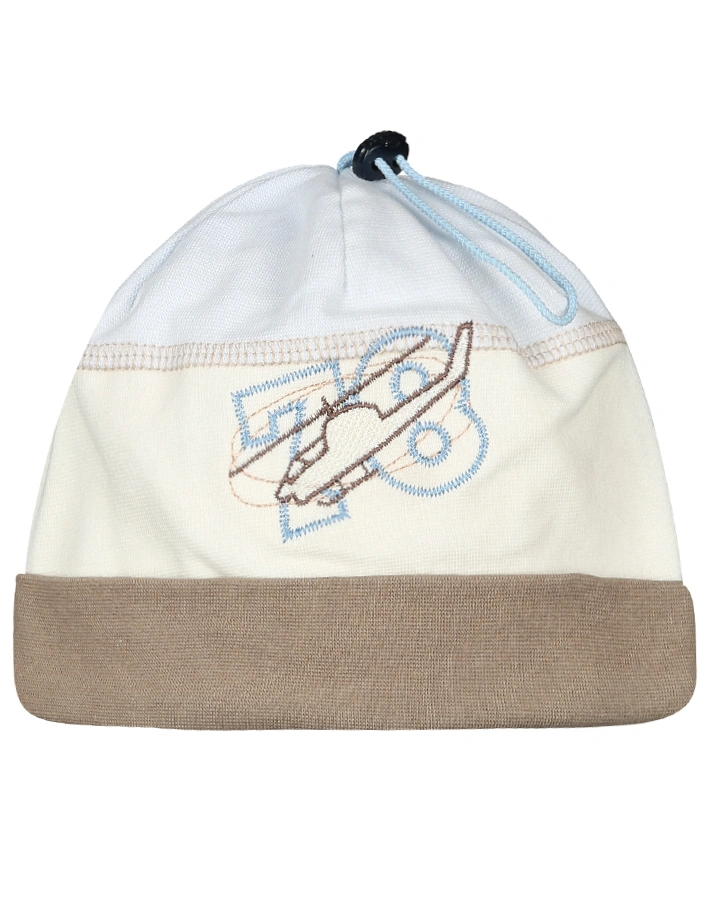 Baumwoll-Mütze HELIKOPTER in beige/hellblau
