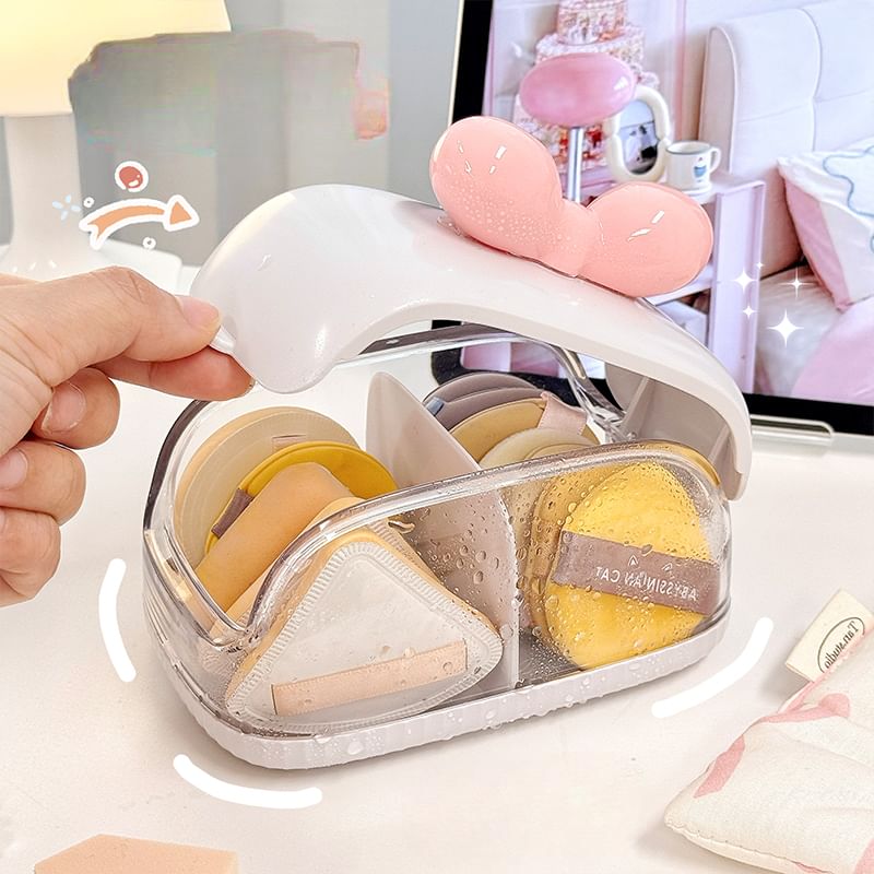 Yunikon - Plastic make-up opbergdoos / strik met zelfklevende decoratie / set