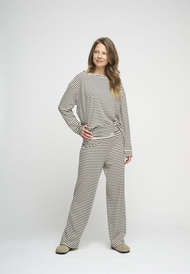 Moshi Moshi Mind pure pants cotton Ecru/moonless night