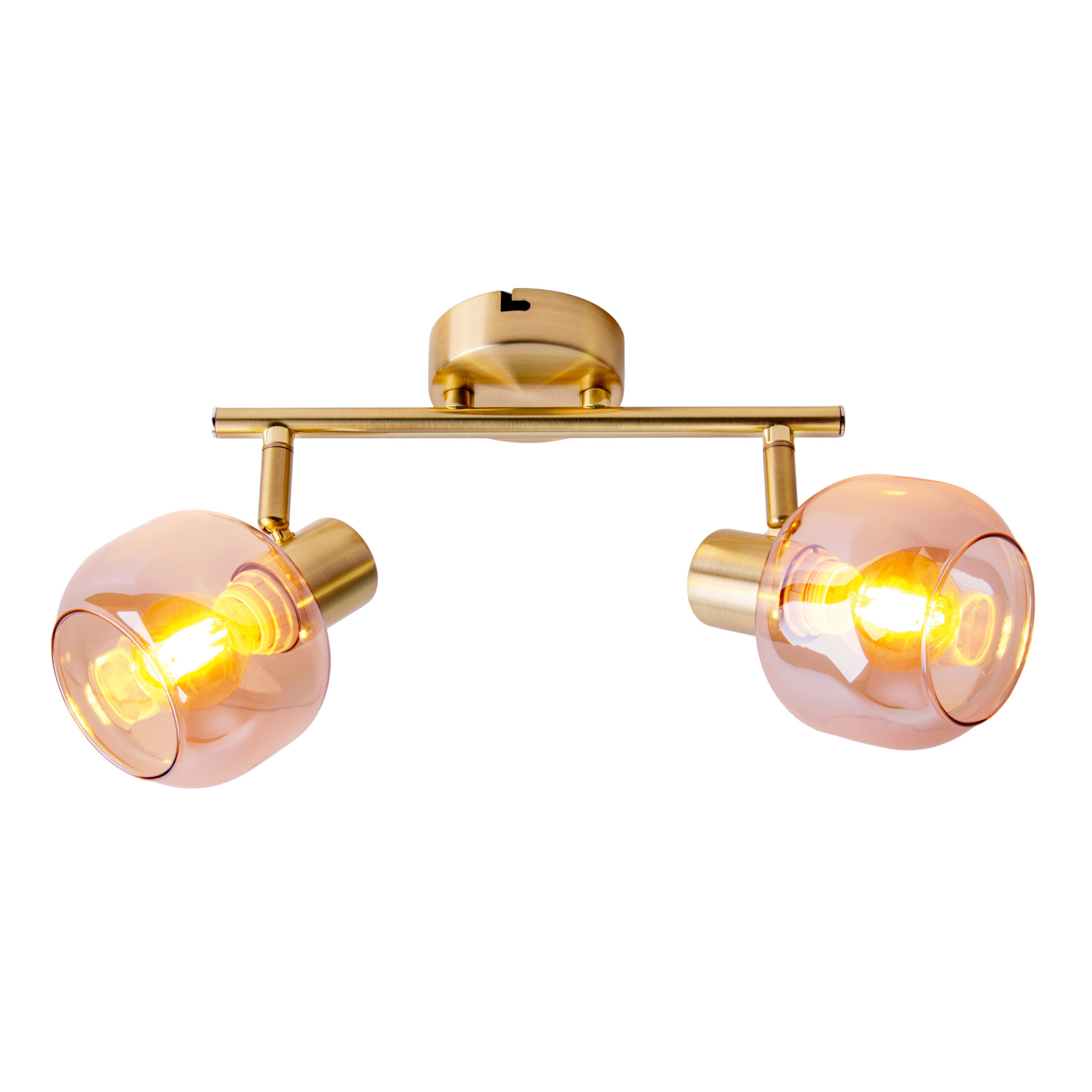 Deckenspot - goldfarben-amberfarben - 2-flammig