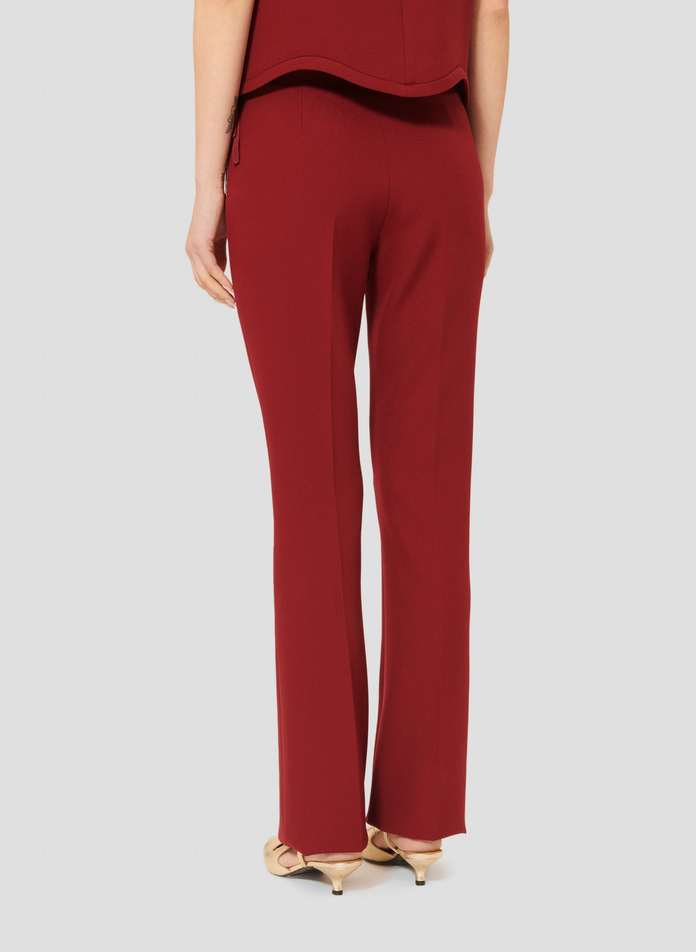 PEYTON - Pantalon flare | Rouge