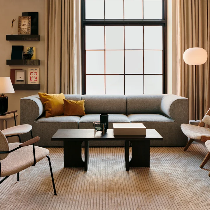 Audo - Eave 86 3-Sitzer Sofa, Bouclé bordeaux