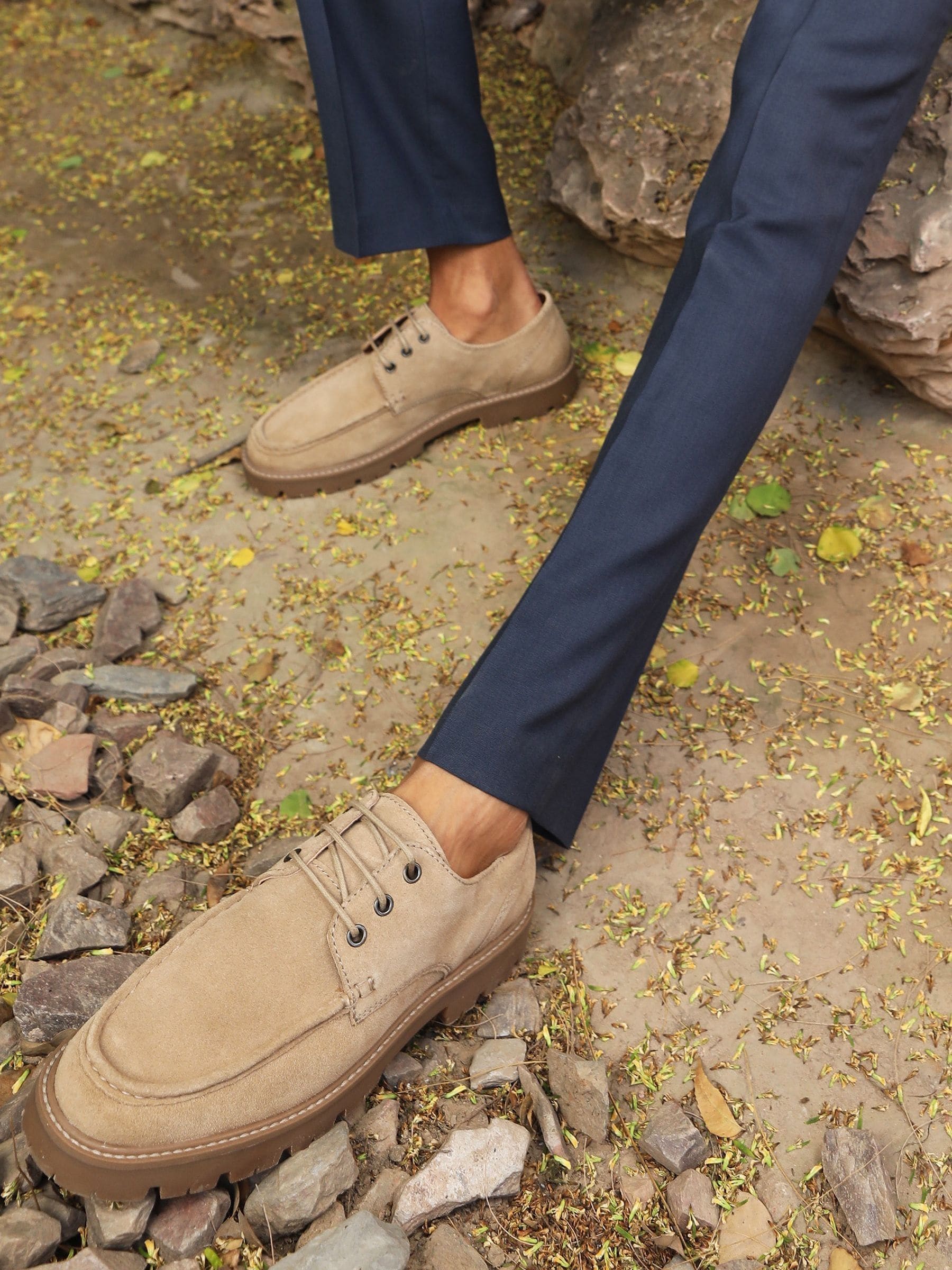 Lichtbruin - Off The Hook Harvey Suede Leather Casual Lace-Up Boat Shoes