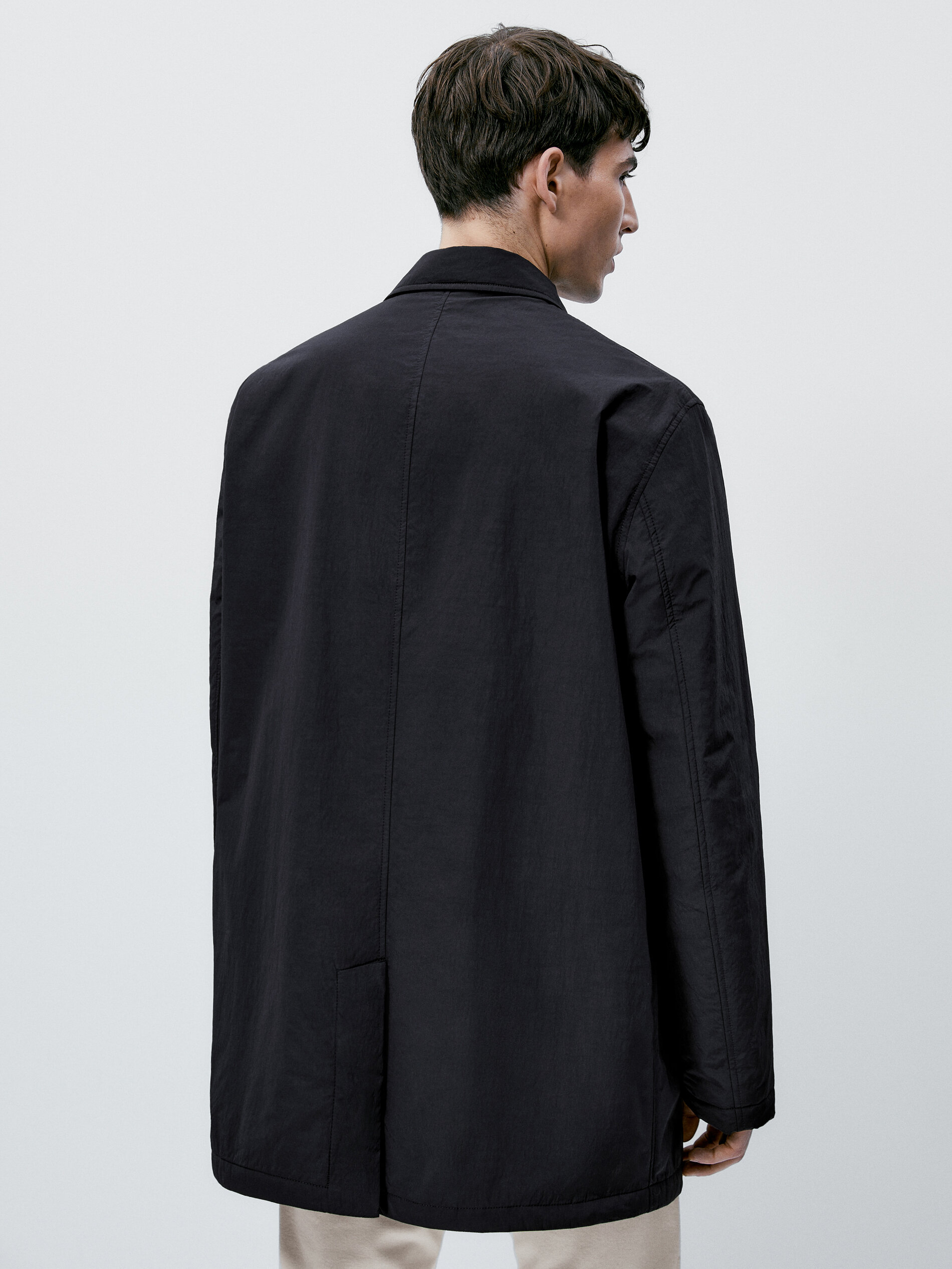 Trench coat técnico leve 3/4 - AZUL MARINHO