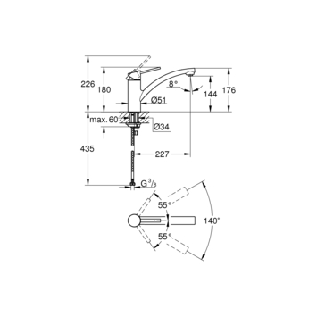 GROHE Swift éénhendel keukenkraan Chroom