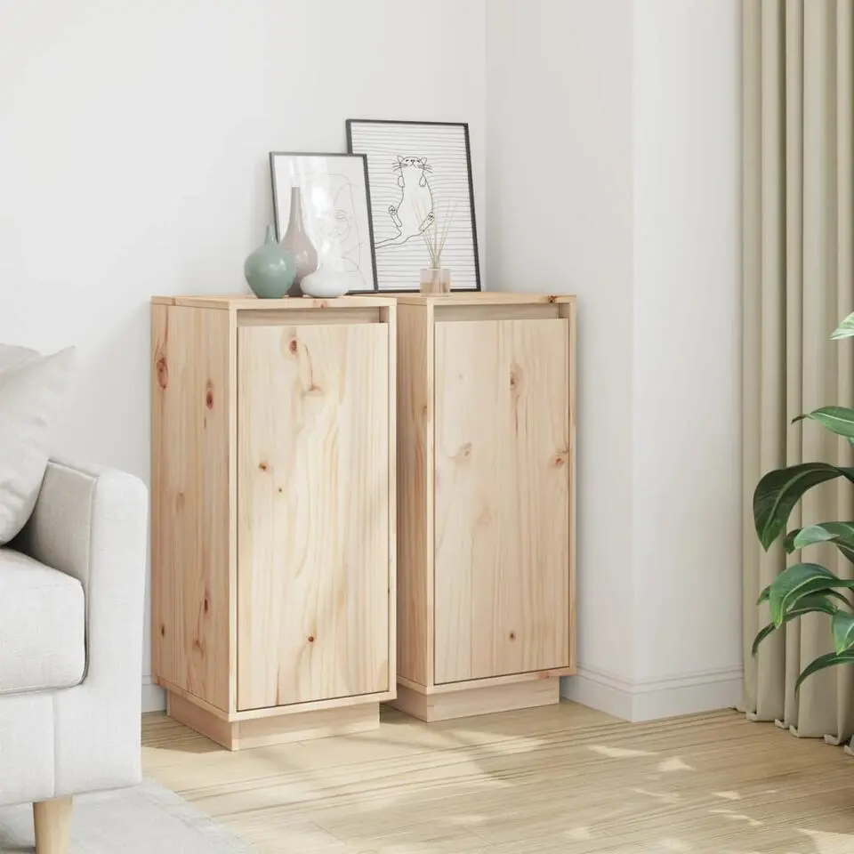 vidaXL - Dressoir - Bruin - Grenenhout - 2 stuks