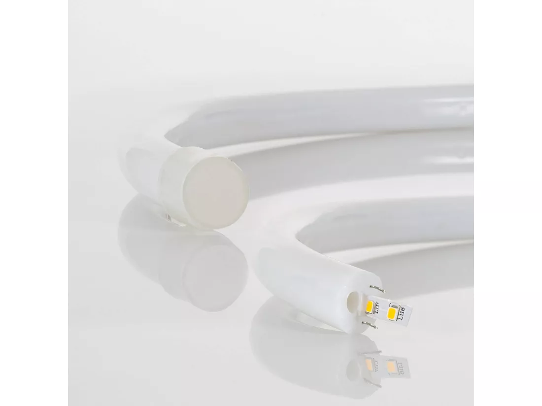 Bobine Néon LED Flexible 360º Rond Dimmable 220V AC 120LED/m IP67 Blanc Froid 50 Mètres sur Mesure Coupe Tous les 100cm Blanc froid