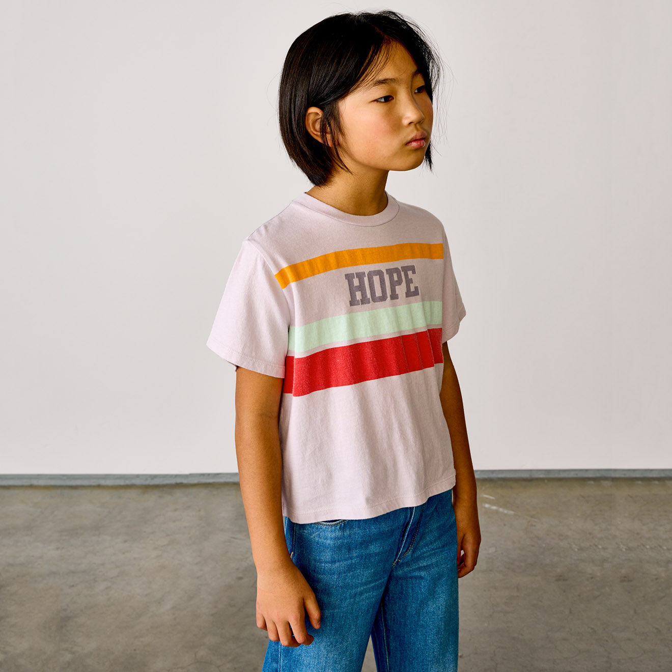 Bellerose T-Shirt 100% Coton bio Argi imprimé rose pâle