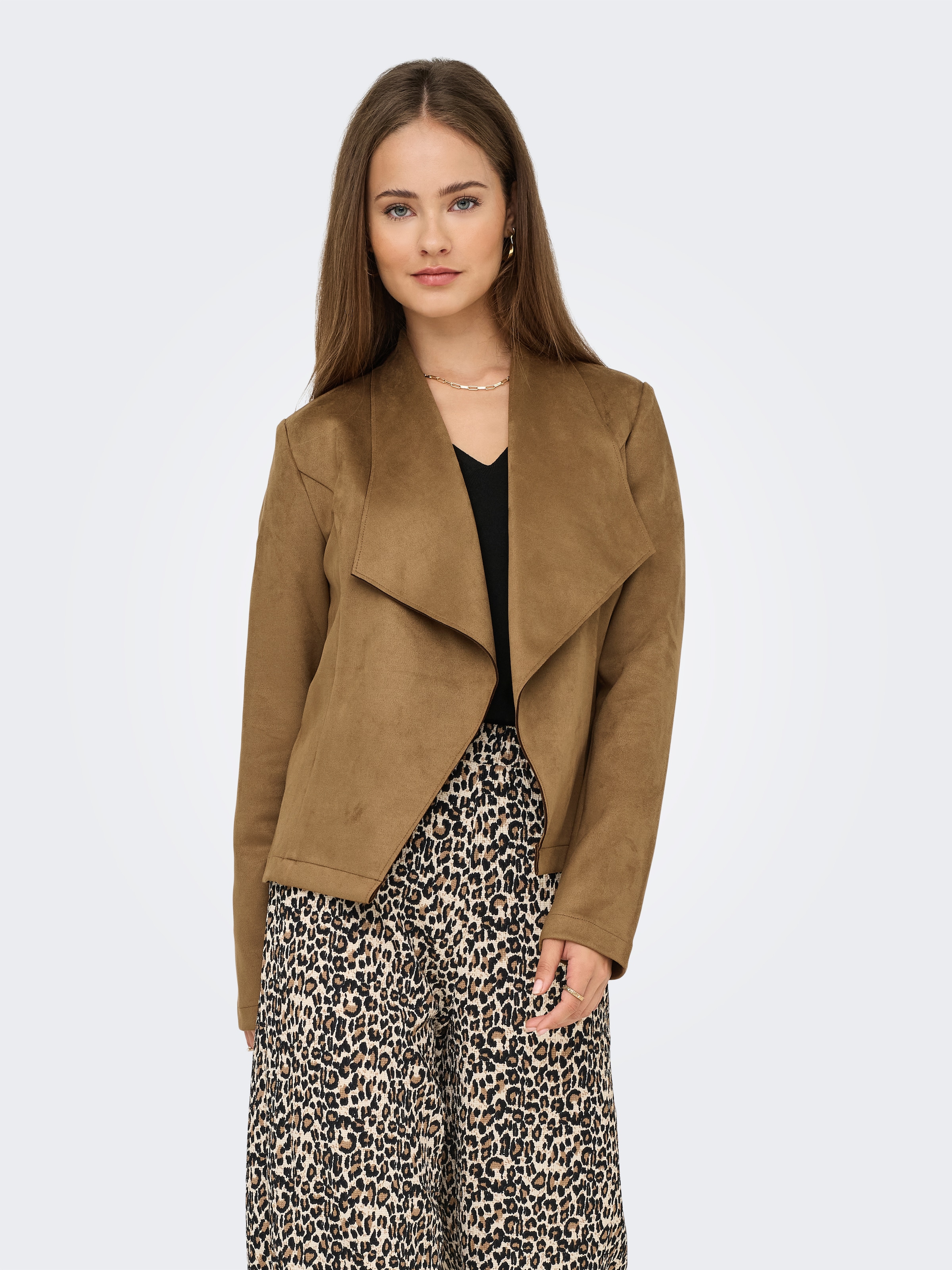 ONLY Kurzjacke »ONLJOLINE FAUX SUEDE DRAPY JACKET OTW« in Wildleder Optik