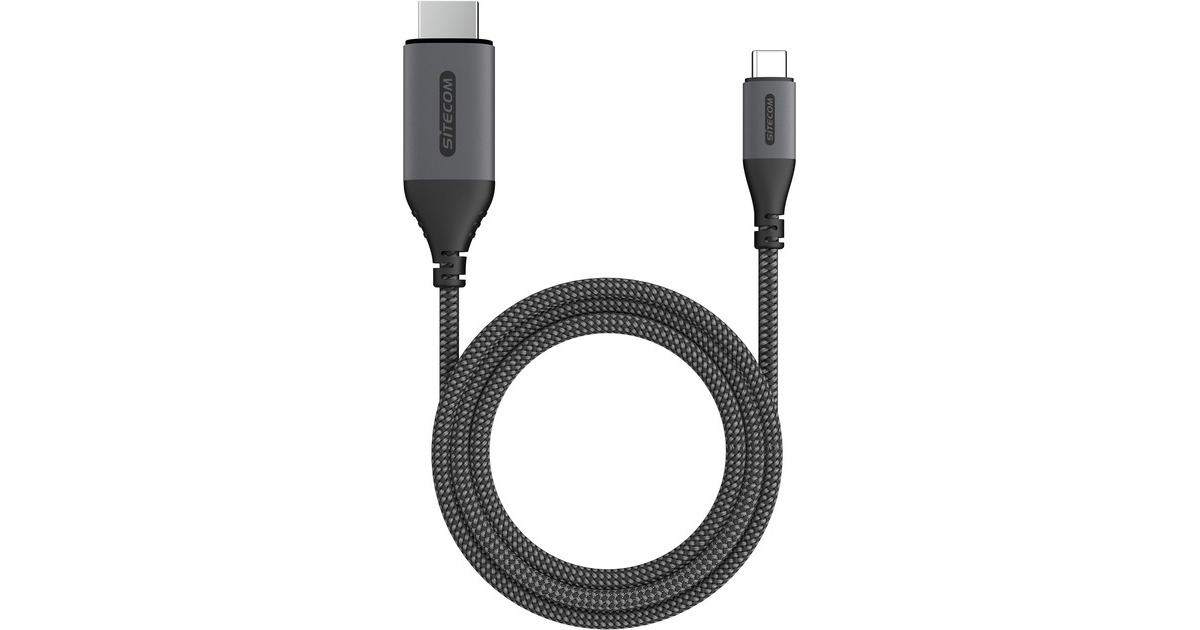 SitecomUSB-C naar HDMI 2.0 kabel  (Zwart/grijs, 1,8 meter)
