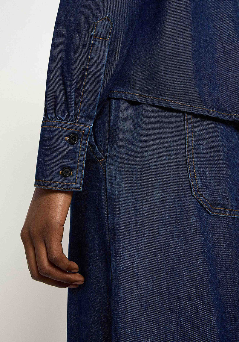 Lanius Jeans Bluse Dark Blue Denim
