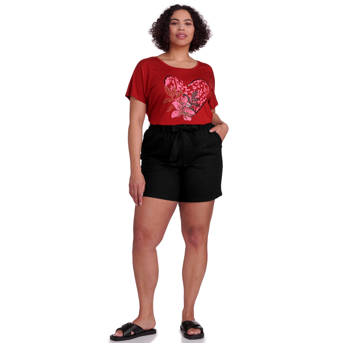 Gina Benotti Damen T-Shirt mit großem Print rot