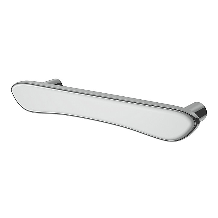 Poignée de meuble en T GoodHome Armel aluminium effet chromé gris l.120mm x l.17mm x H. 30mm entraxe 96mm