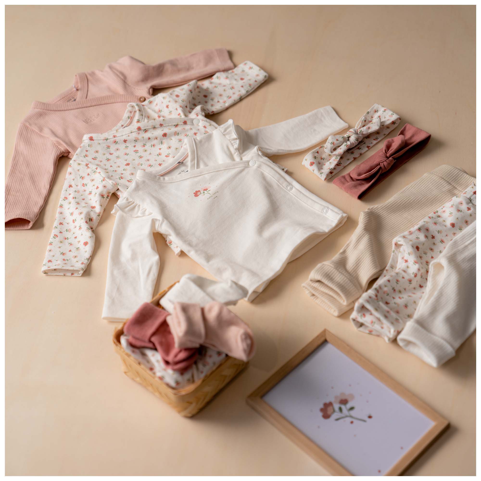 Prénatal newborn overslagshirt lange mouwen all over print roze