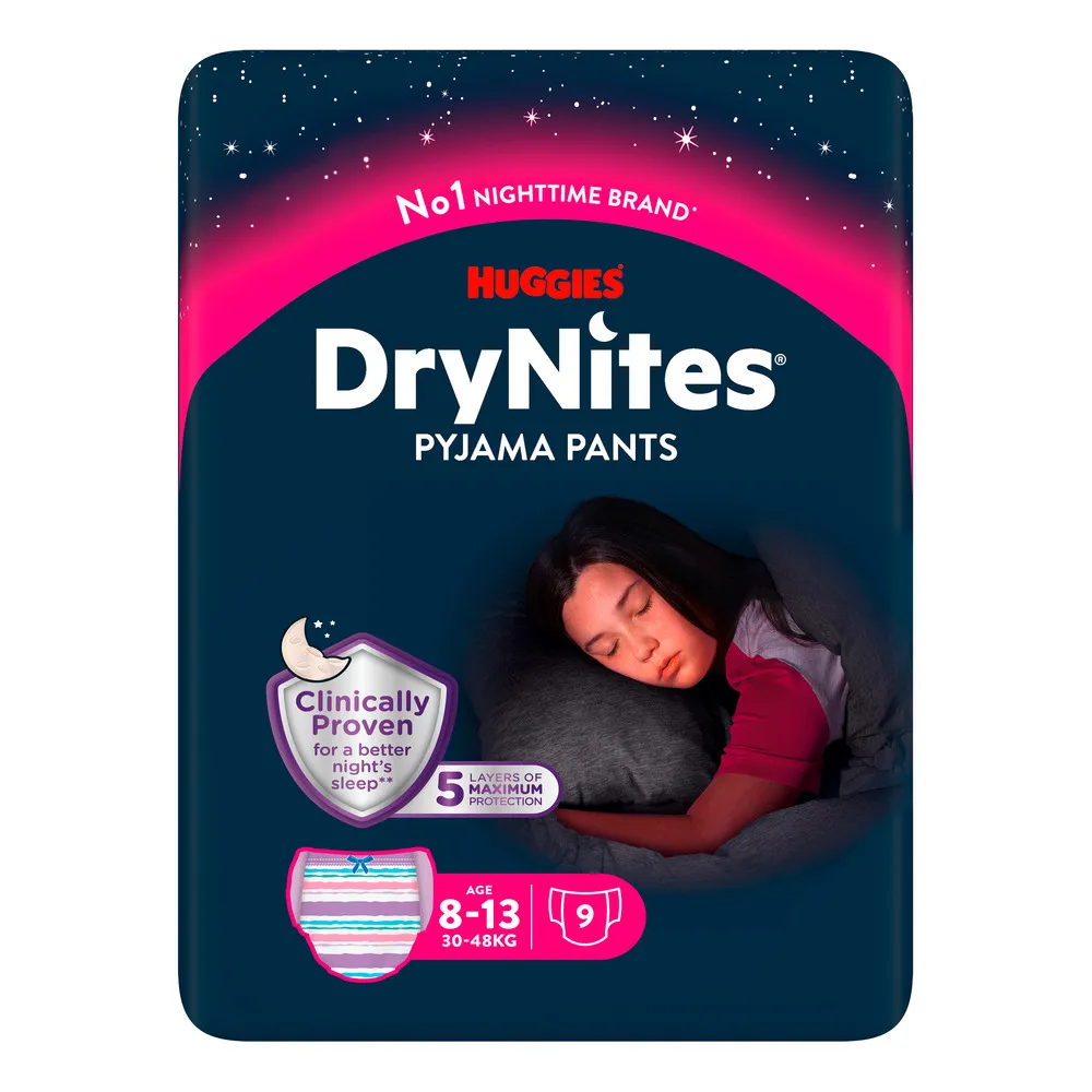 Drynites Girl 8-13 år - 9 stk.