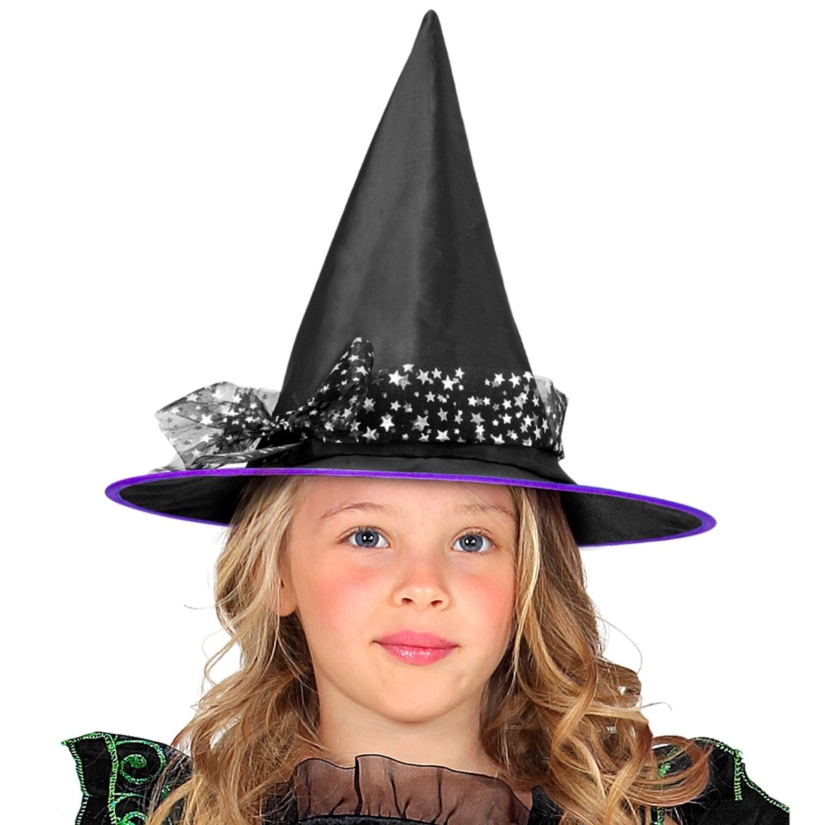Halloween Heksenhoed Zwart Zilveren Sterren
