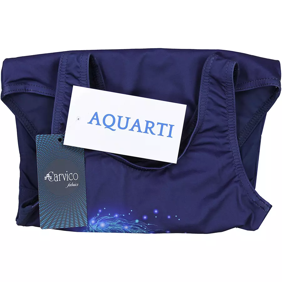 Aquarti Mädchen Badeanzug mit Ringerrücken Print blau Modell 3