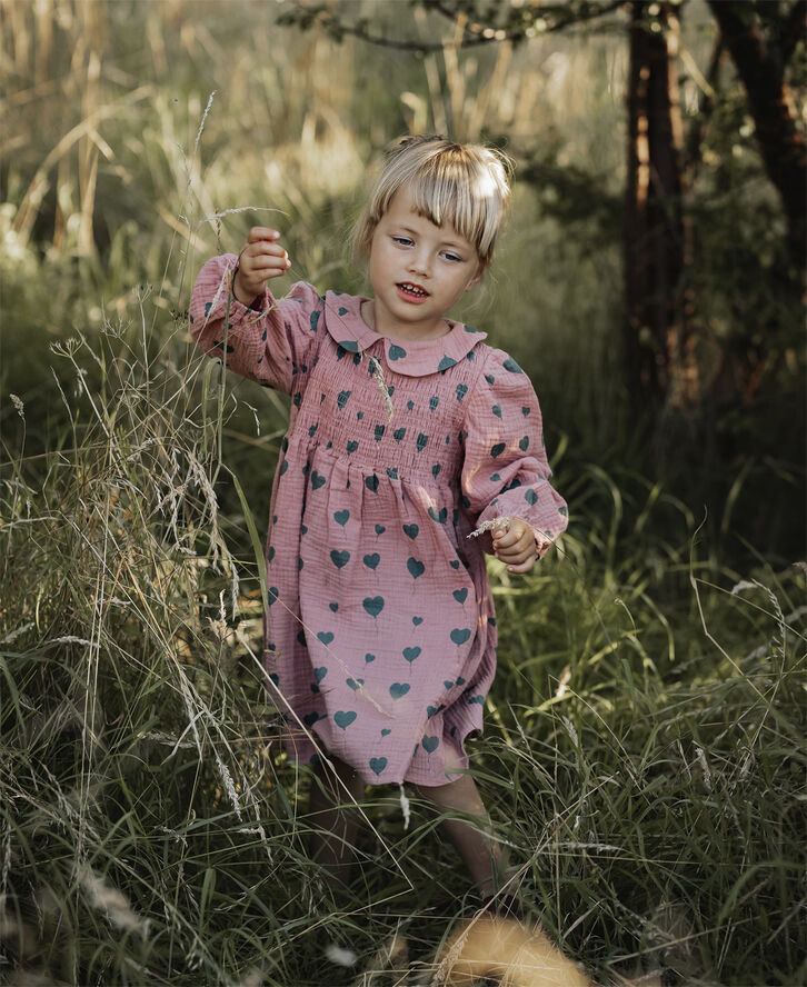 Fliink LOVE LS DRESS Ash rose aop