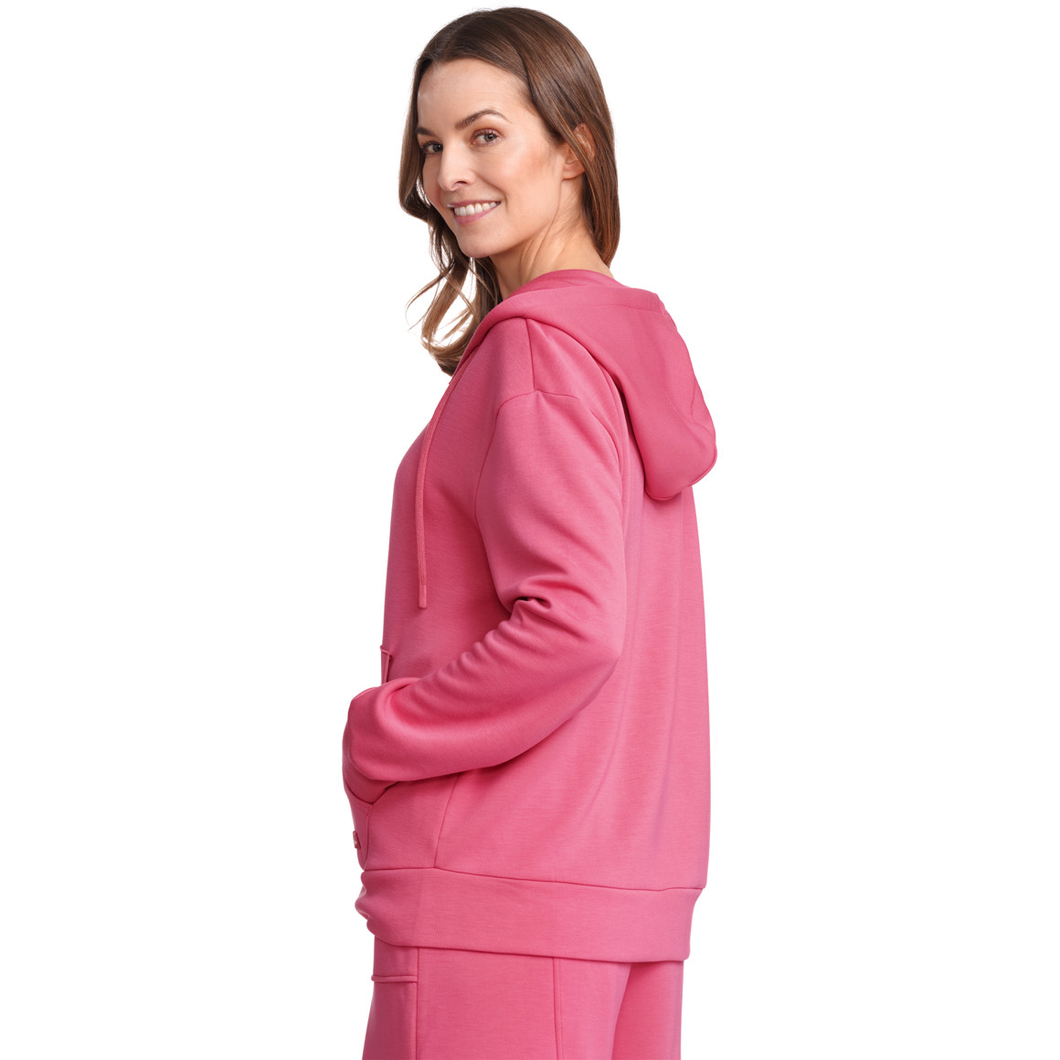 Gina Benotti Damen Sweatjacke mit Kapuze pink
