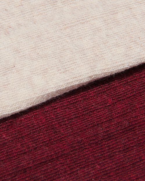 2 collants épais côtelés enfant avec coton rose foncé