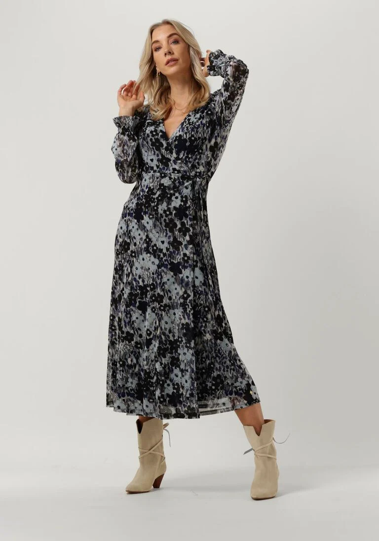 FABIENNE CHAPOT blauwe fabienne chapot midi jurk natasja mesh dress