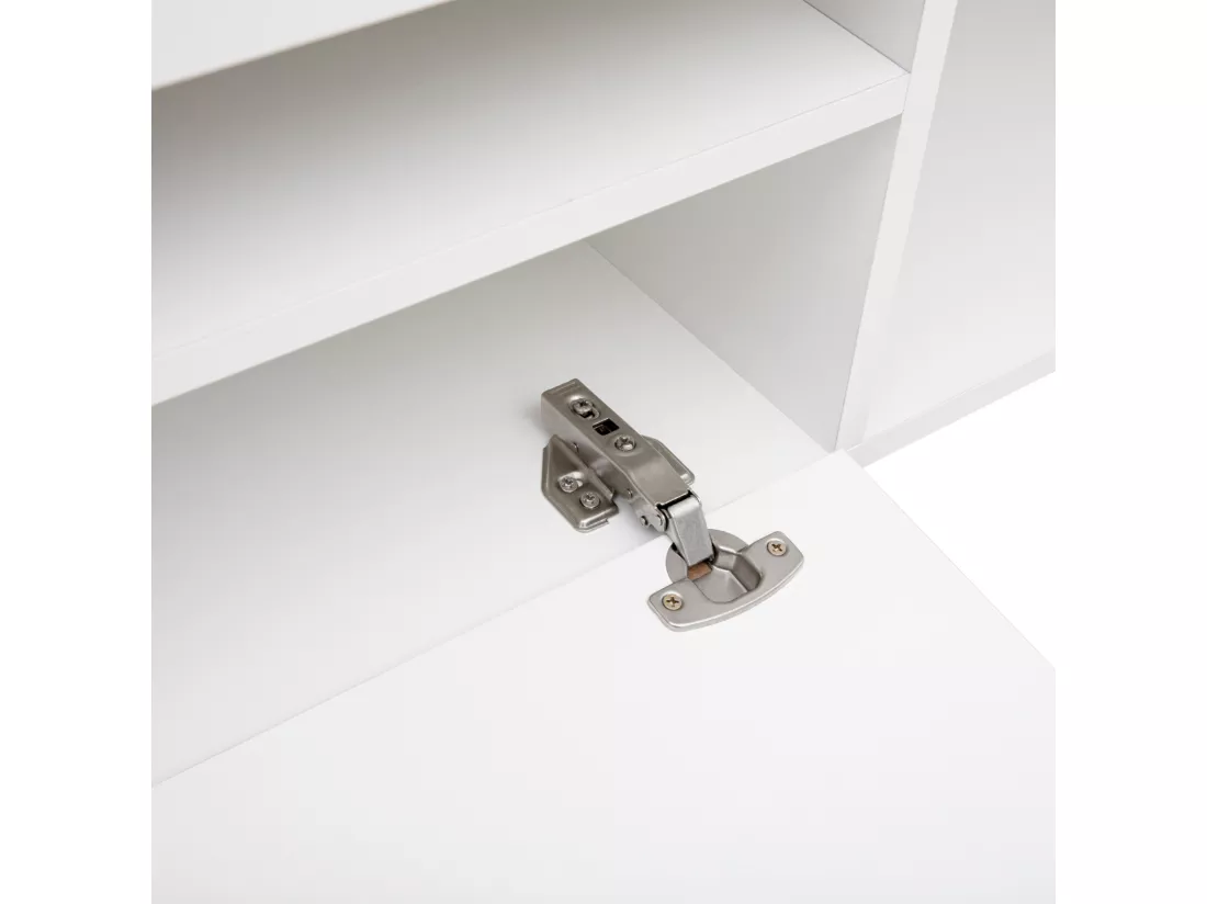 Meuble TV moderne blanc, panneau lumineux, éclairage LED variable, salon et salle à manger 240cm (panneau brillant, pas brillant)