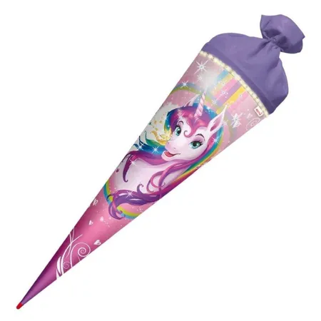 Roth Schultüte Einhornportrait Glitter LED-Band, 70cm rund