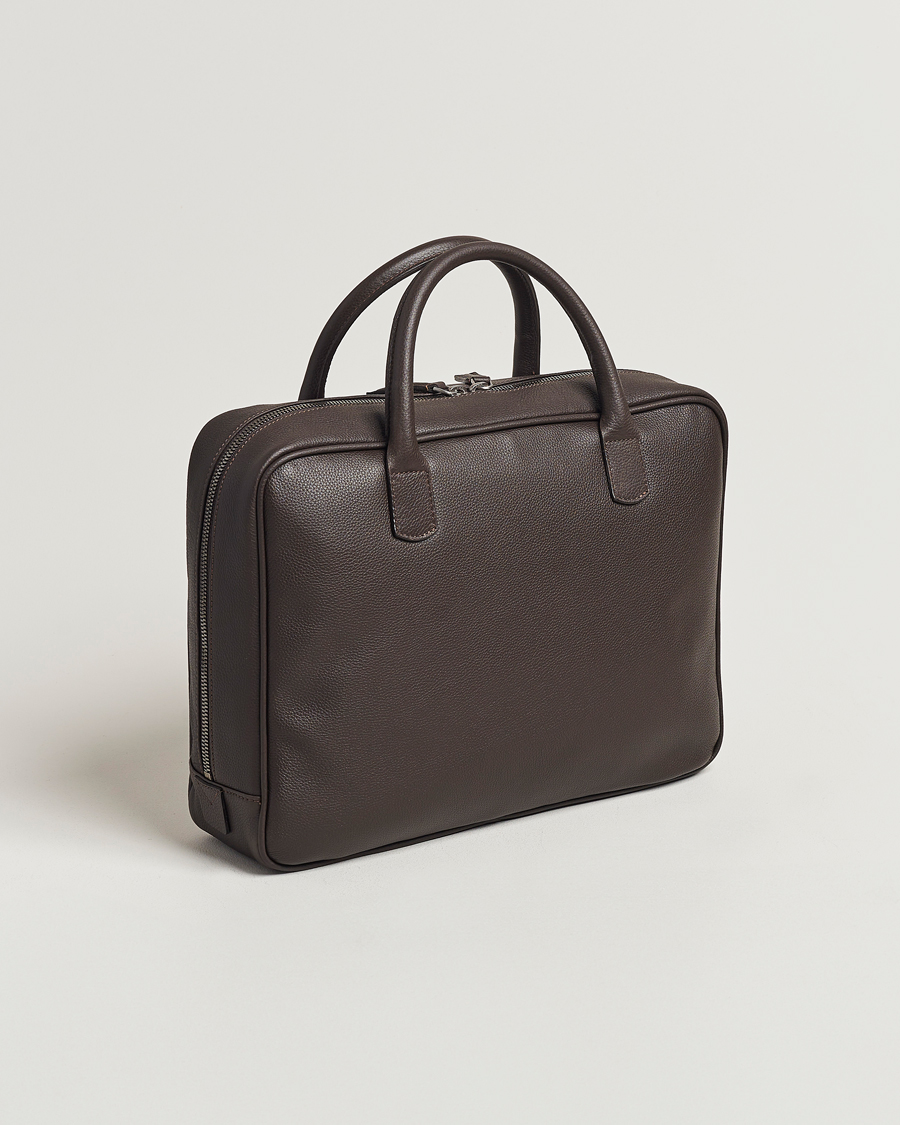 Anderson's Full Grain Leather Briefcase Dark Brown