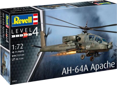 Revell - Ah-64A Apache Modelfly Byggesæt - 1:72 - Level 4 - 03824