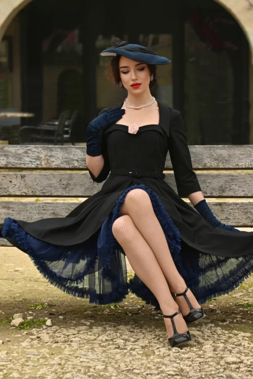 Topvintage Boutique Collection The Penelope petticoat in avondblauw