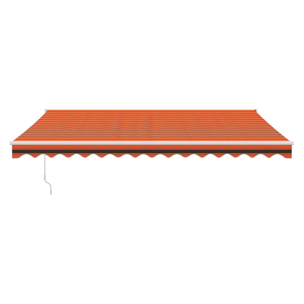 Auvent rétractable orange et marron 4,5x3 m tissu et aluminium