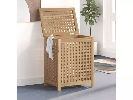 Bac à linge 50x35x60 cm bois de teck massif