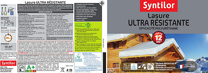 Lasure extérieure ultra résistante Syntilor ton chêne doré 1L