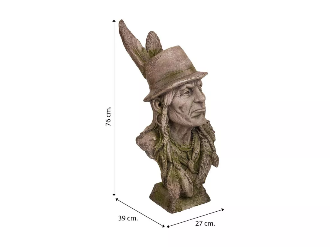 Cache-pot indien décoratif en magnésie 36x27x76h