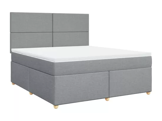 Sommier à lattes de lit avec matelas Gris clair 180x200cm Tissu