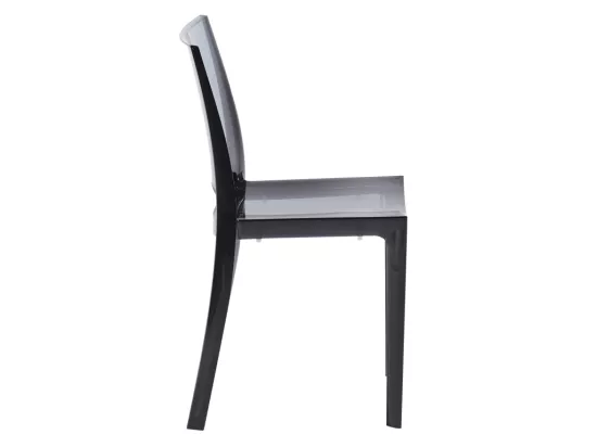 Lot de 2 chaises empilables HELLY - Polycarbonate plein - Gris ardoise