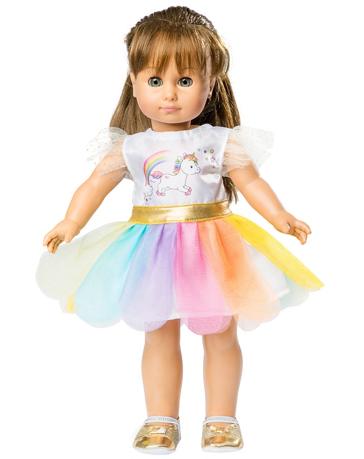 Puppenkleidung EINHORN-KLEID „HENRI“ (20-25cm) in bunt