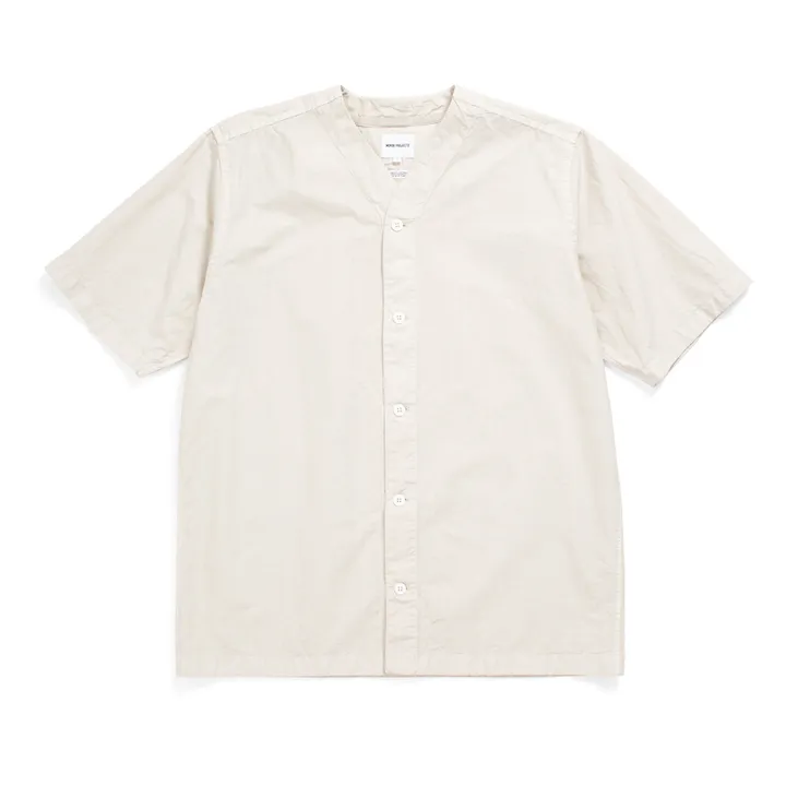 Norse Projects Chemise Manches Courtes Erwin Typewriter  | Blanc cassé
