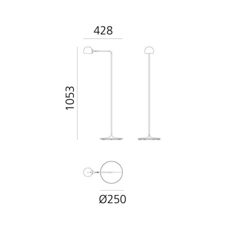 Artemide IXA lees/vloerlamp LED antraciet