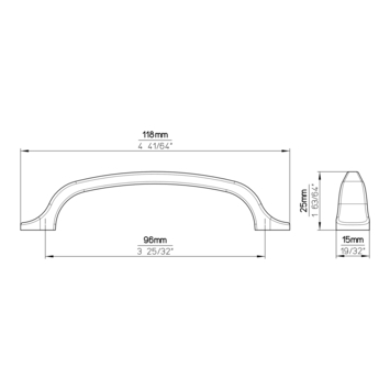 Greep Jannie rvs look 118mm