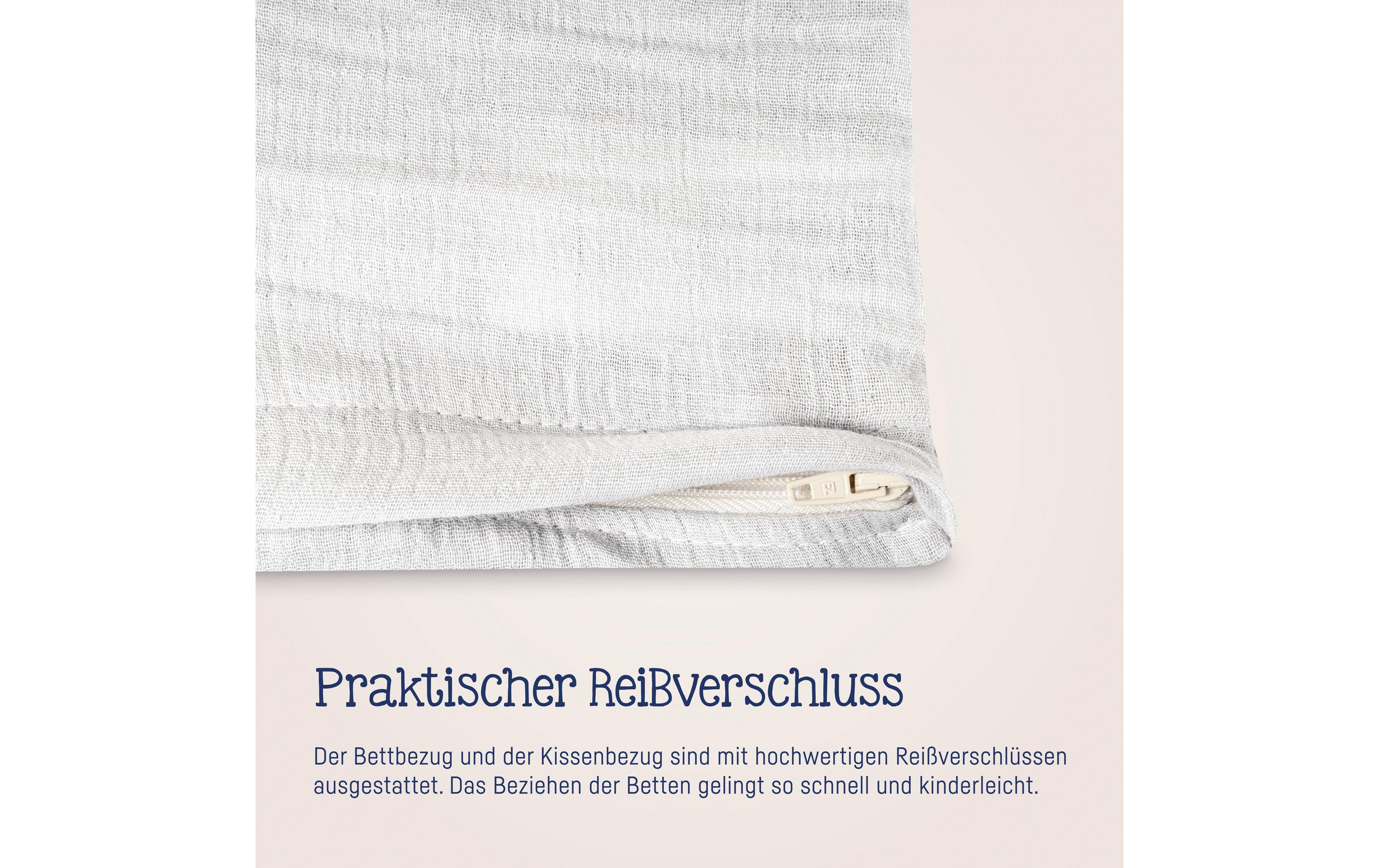 Kinderbettwäsche Musselin Ivory 100 x 135 + 40 x 60 cmMusselin-Bettwäsche