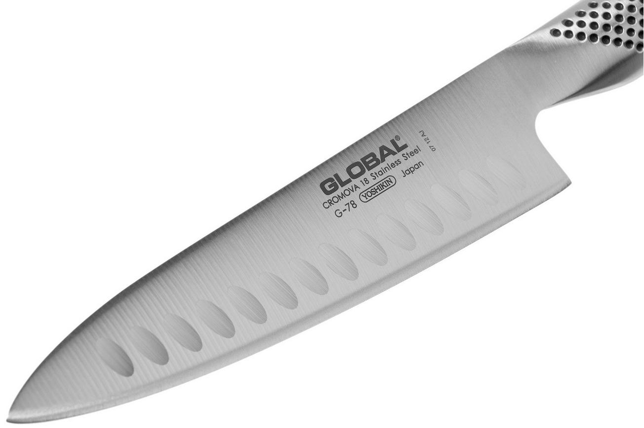 Global G78 koksmes met kuiltjes, 18 cm