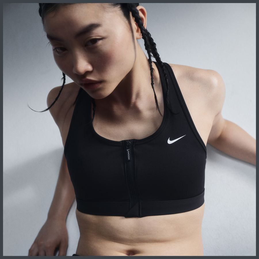 Nike Swoosh Front Zip Women's Mediu BLACK/BLACK/WHITE